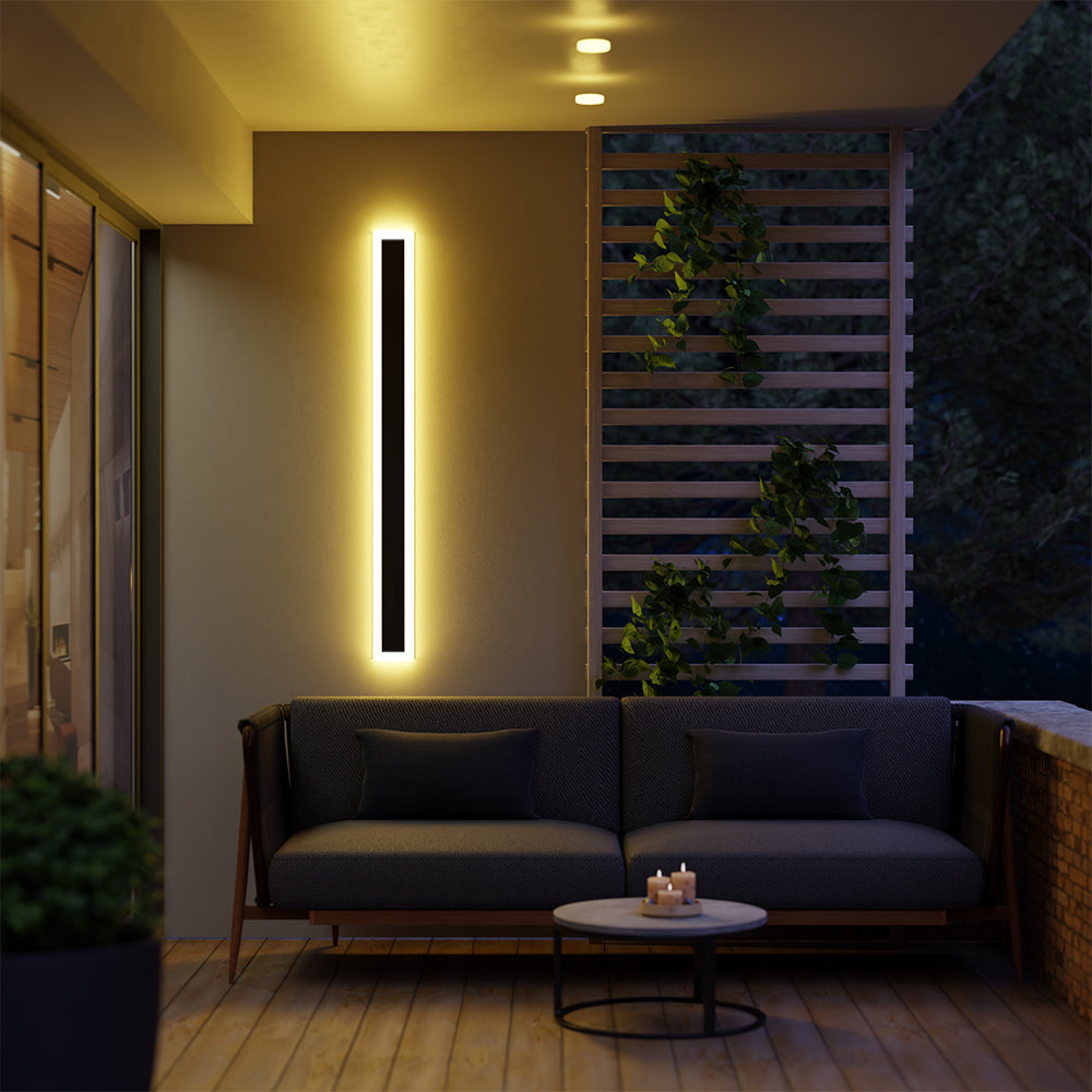 Moderne Sensor LED Wandlamp - Zwart Metaal Tuinlamp