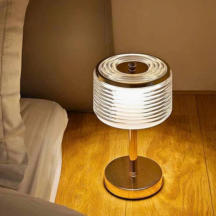 Ring Tafellamp - Led lamp met kapje en Gouden Statief