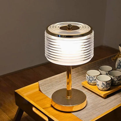 Ring Tafellamp - Led lamp met kapje en Gouden Statief