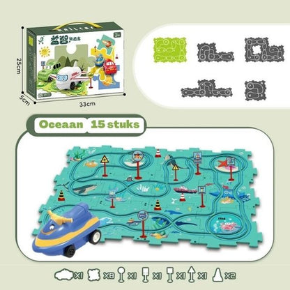 TrackPuzzel | Educatief Speelgoed - Creatief Speelplezier - Makkelijk Mee Te Nemen