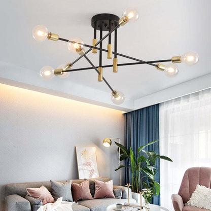 Industriële Moderne Plafondlamp - Zwart en Goud