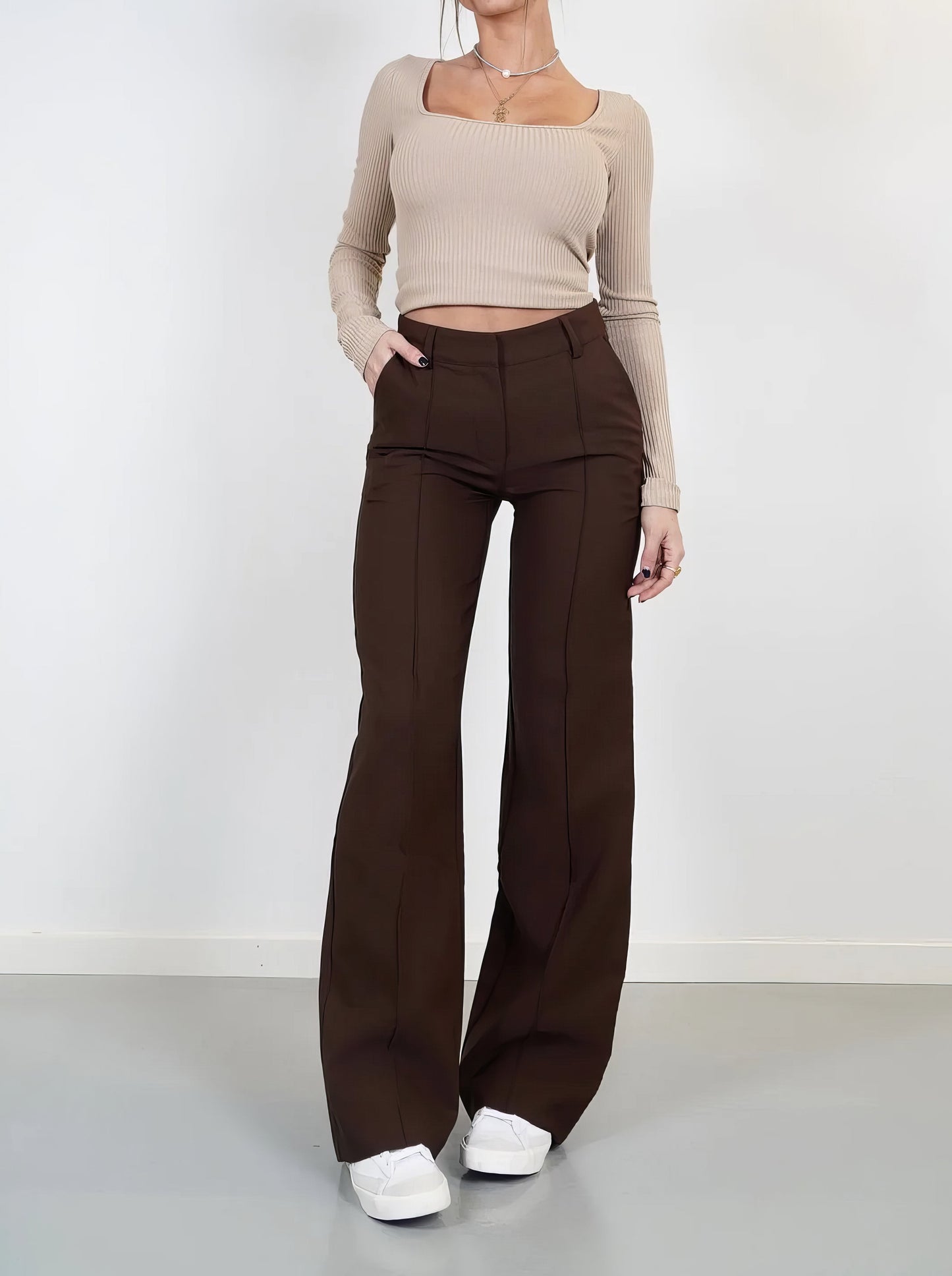 Stijlvolle high-waist broek - Stijl en fijne pasvorm