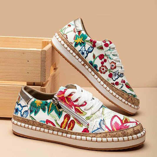 FlowerGrace Vrouwen Schoenen - Trendy en Comfortabel met Bloemenprint