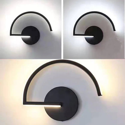 Halfcirkelvormige Woonkamer Wandlamp Zwart en Wit