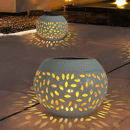 TerraShine Solar Lamp - Tuinverlichting Met Gevlekt Patroon - Metaal - Zonneterras en Outdoor