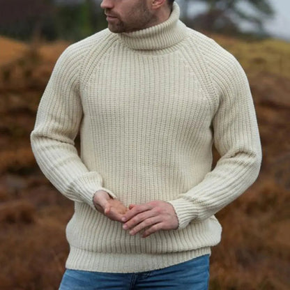 Mannen Coltrui luxe - Warm en Extra dikke Trui - Beige