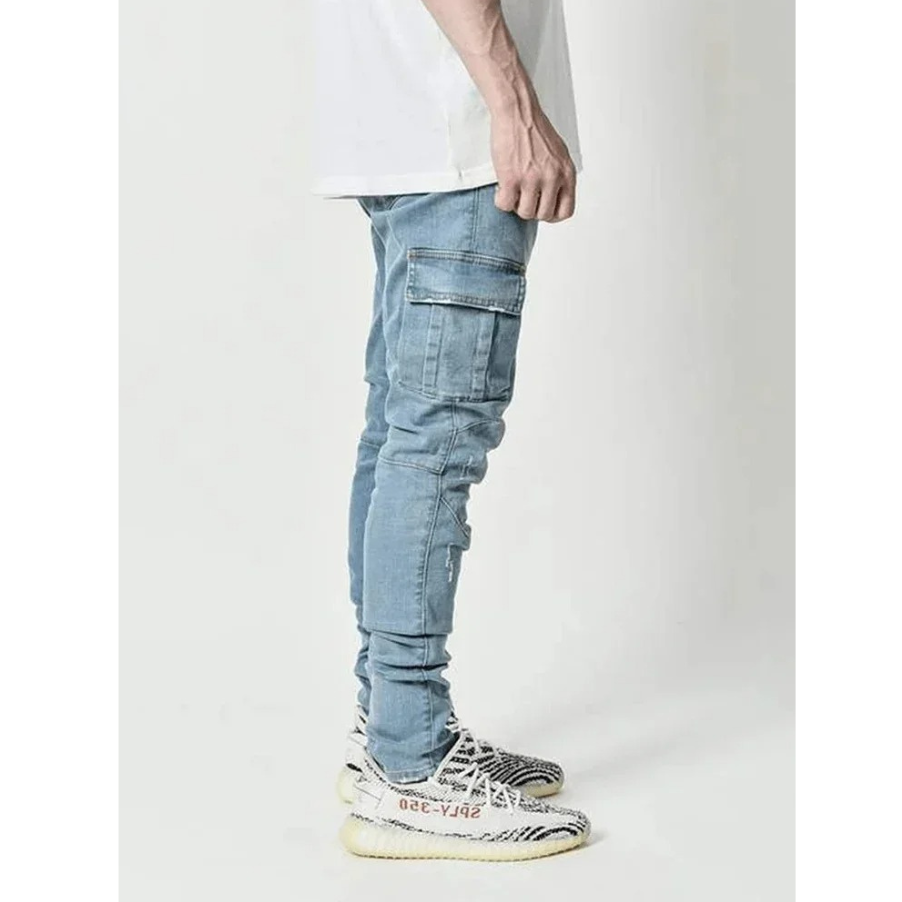 Denim Cargo Broek - Vintage en Heren Mode