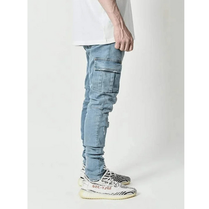 Denim Cargo Broek - Vintage en Heren Mode