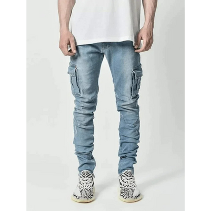 Denim Cargo Broek - Vintage en Heren Mode