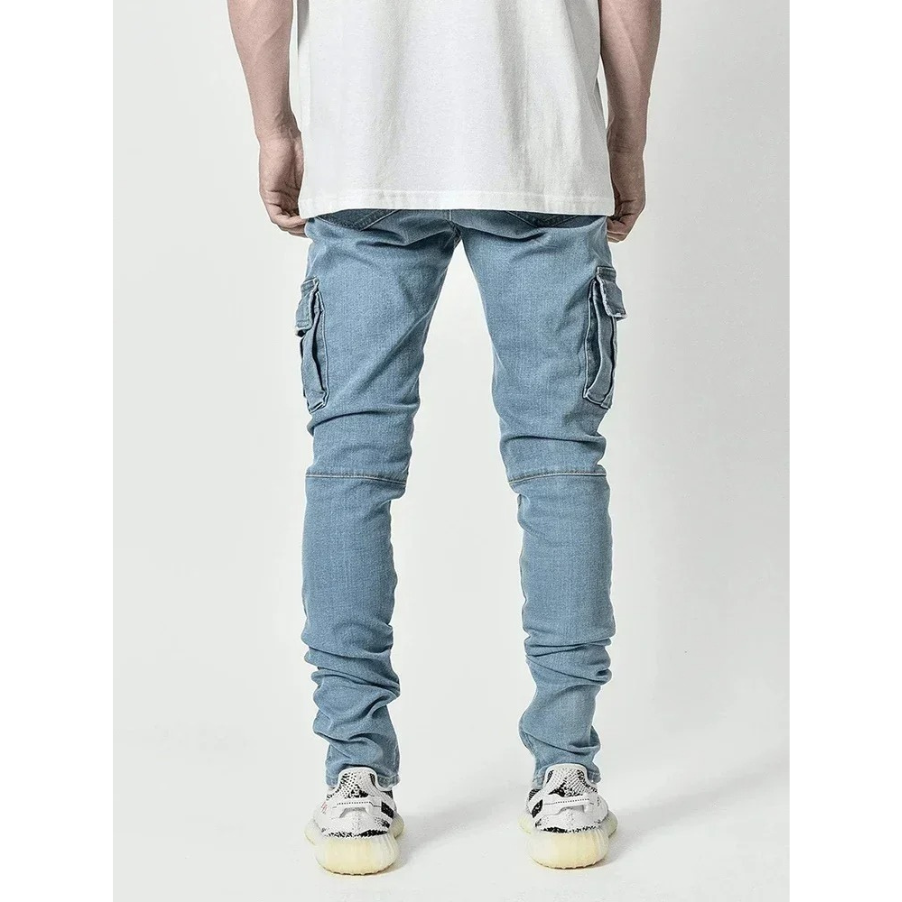 Denim Cargo Broek - Vintage en Heren Mode