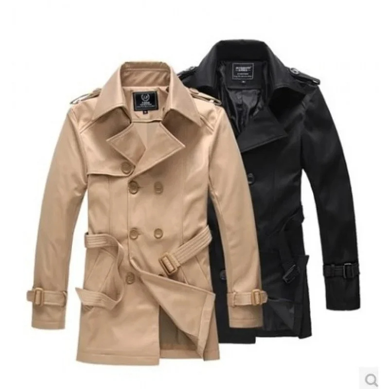 Mode Lange Jas Heren – Vintage Klassieke Trench Stijl Jas