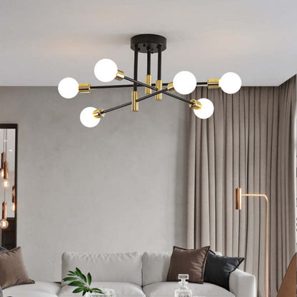 Industriële Moderne Plafondlamp - Zwart en Goud