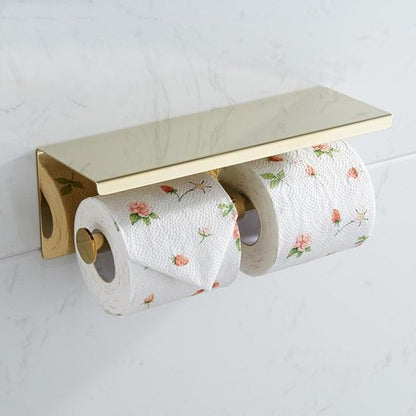 Dubbele Toiletrolhouder - Luxe Gouden badkamer accessoires