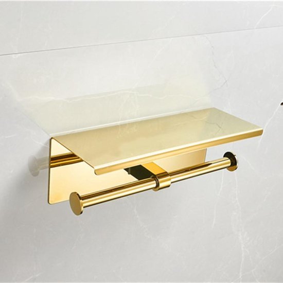 Dubbele Toiletrolhouder - Luxe Gouden badkamer accessoires