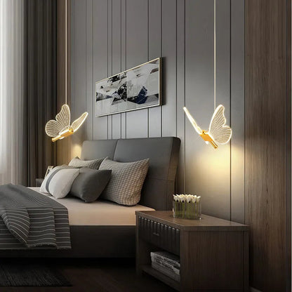 FloraLuxe - Gouden Hanglamp - Elegante Vlinder Vorm