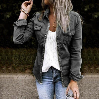 Denim Dames Jacket - Elegant vrouwen Jasje