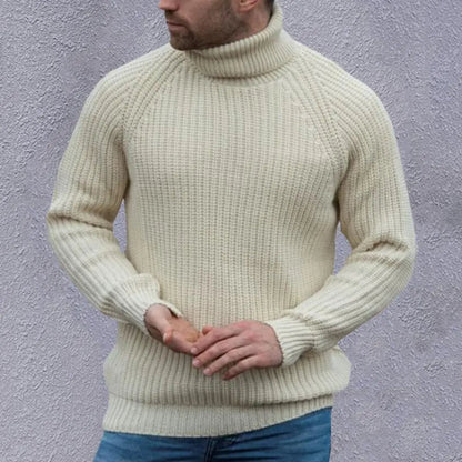 Mannen Coltrui luxe - Warm en Extra dikke Trui - Beige