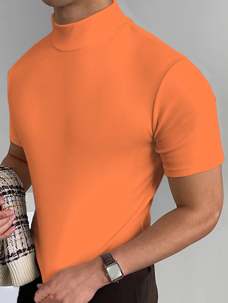 ProStretch Heren T-shirt - Hoge Hals, voor Sportieve en Casual Looks