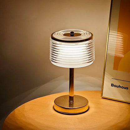 Ring Tafellamp - Led lamp met kapje en Gouden Statief