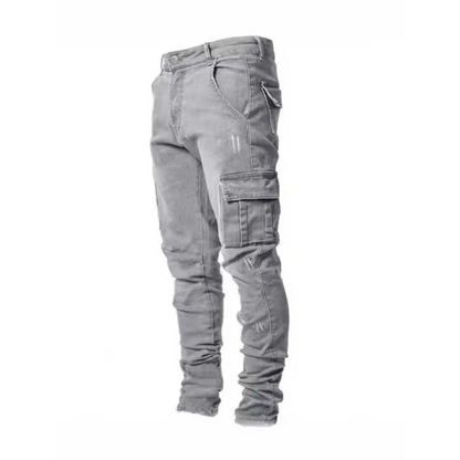 Denim Cargo Broek - Vintage en Heren Mode