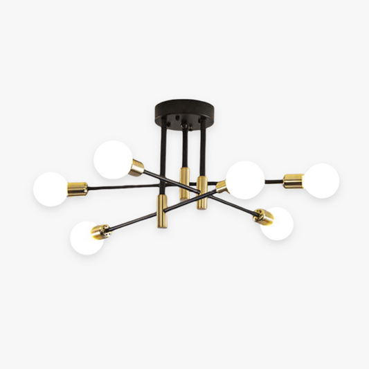 Industriële Moderne Plafondlamp - Zwart en Goud