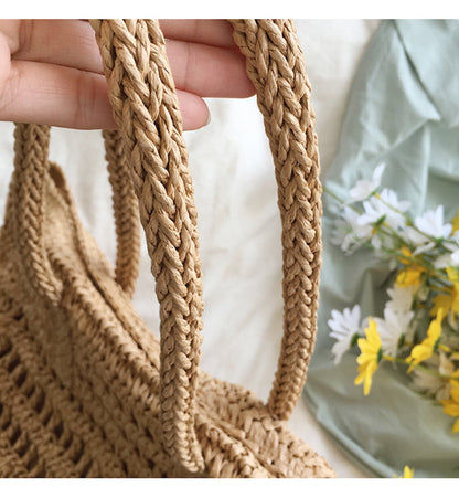 Weave tote - Stijlvolle Strandtas voor vrouwen - Grote geweven dames handtas