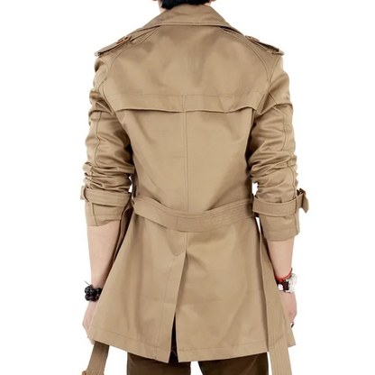 Mode Lange Jas Heren – Vintage Klassieke Trench Stijl Jas