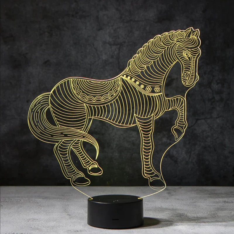 3D-Led Neon Lamp - Paarden nachtlamp