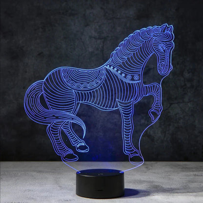 3D-Led Neon Lamp - Paarden nachtlamp