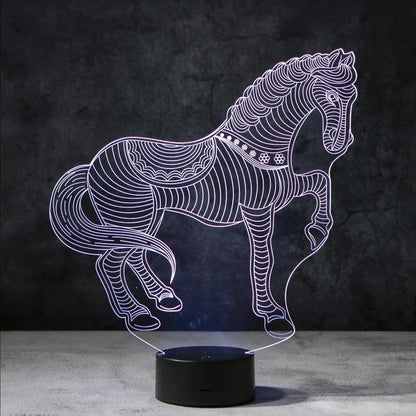 3D-Led Neon Lamp - Paarden nachtlamp