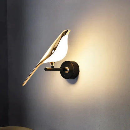 NestGlow Wandlamp - Vogel op Stok - Stijlvolle en Natuurlijke Sfeerverlichting