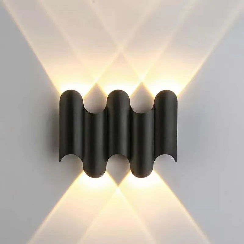 Wave Moderne Wandlamp -  Stijlvolle Verlichting - Zwart en Goud