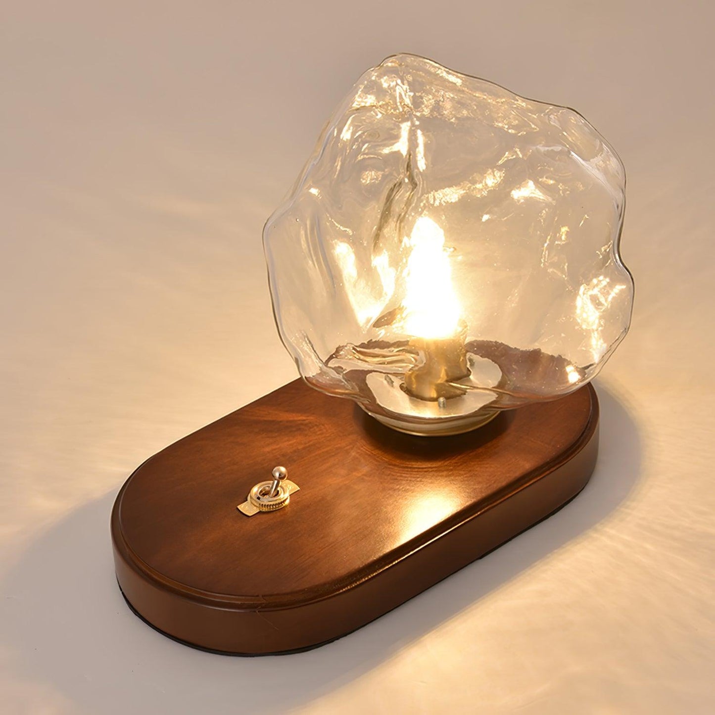 CrystalChill Tafellamp - Ice Stone Glaslamp met Luxe Uistraling