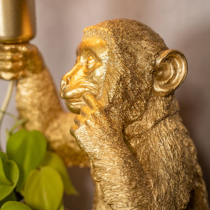 ChimpShine Tafellamp - Gouden Aap - Luxe en Uniek - Ideaal voor Sfeer en Stijl in Huis