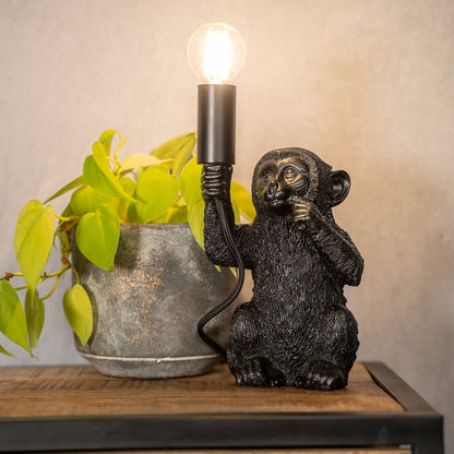 ChimpShine Tafellamp - Zwarte Aap - Luxe en Uniek - Ideaal voor Sfeer en Stijl in Huis