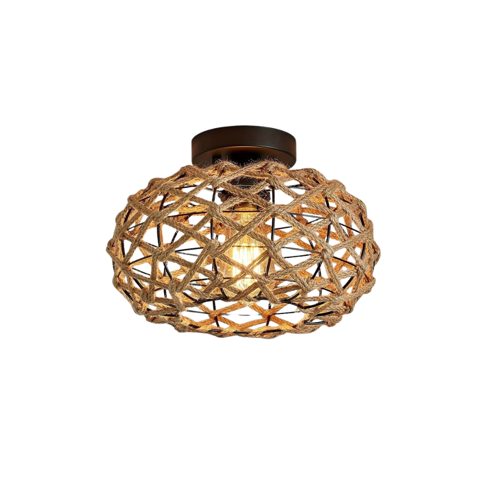 Natuur Touw Plafondlamp - Warme Ambiance en Luxe Lamp