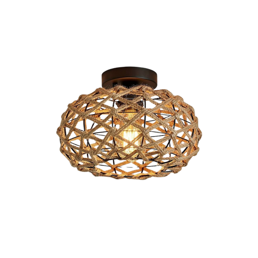 Natuur Touw Plafondlamp - Warme Ambiance en Luxe Lamp