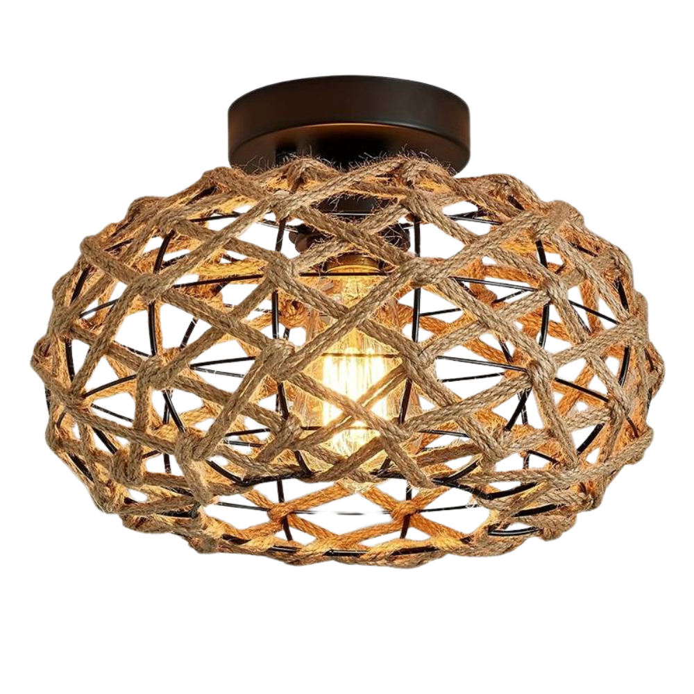 Natuur Touw Plafondlamp - Warme Ambiance en Luxe Lamp