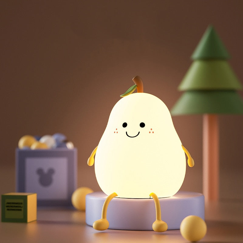 JoyfulPear Lamp - Nachtlamp voor Kinderen - Vrolijke Peer - Kleurrijk Licht