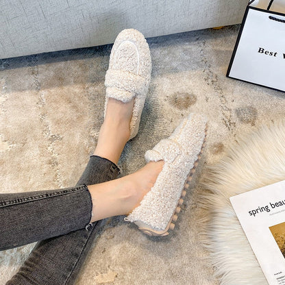 Zachte loafer sloffen voor dames - Wol en anti slip