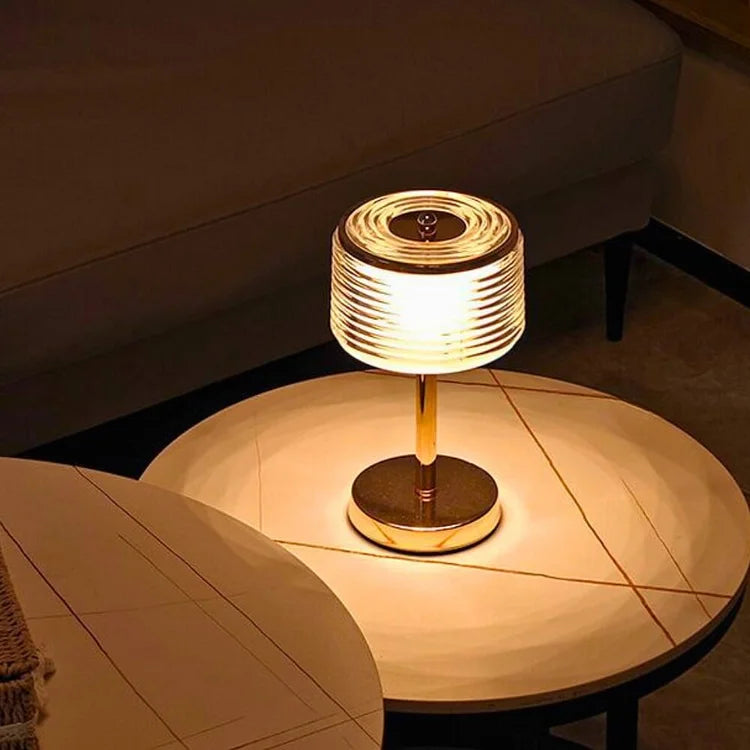 Ring Tafellamp - Led lamp met kapje en Gouden Statief