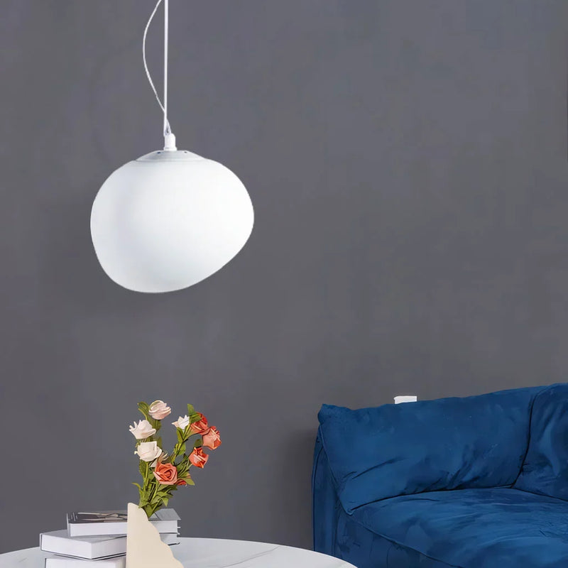 Kiezelvormige Hanglamp - Luxe witte Woonkamer Lamp