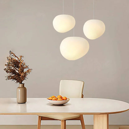 Kiezelvormige Hanglamp - Luxe witte Woonkamer Lamp