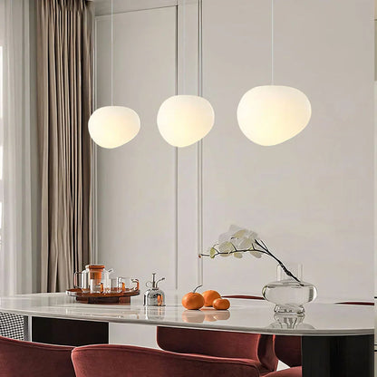 Kiezelvormige Hanglamp - Luxe witte Woonkamer Lamp