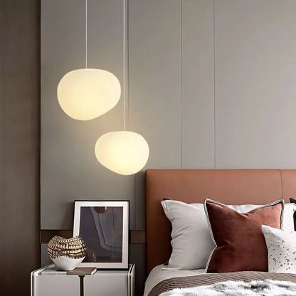 Kiezelvormige Hanglamp - Luxe witte Woonkamer Lamp