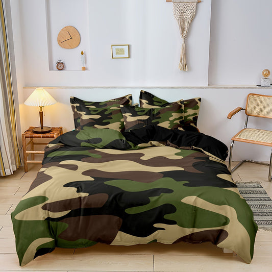 Camouflage Print Beddengoed Set - Met Kussenslopen