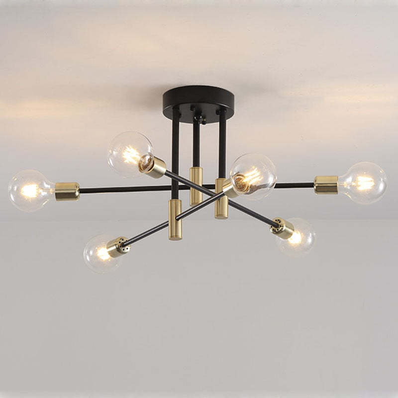 Industriële Moderne Plafondlamp - Zwart en Goud