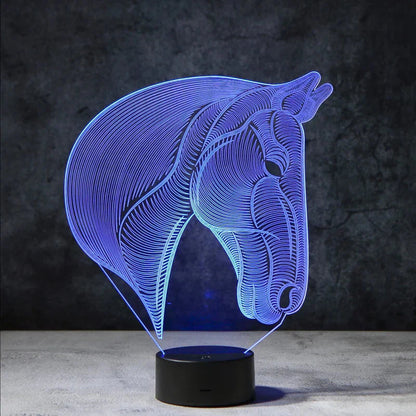 3D-Led Neon Lamp - Paarden nachtlamp