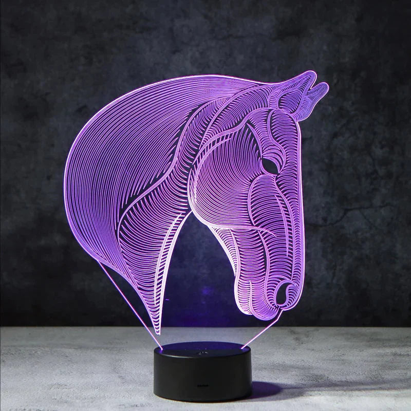 3D-Led Neon Lamp - Paarden nachtlamp