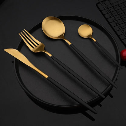 RoyalGlimmer - Gouden Bestek Set - Chic en Verfijnd - Perfect voor Formele Eten